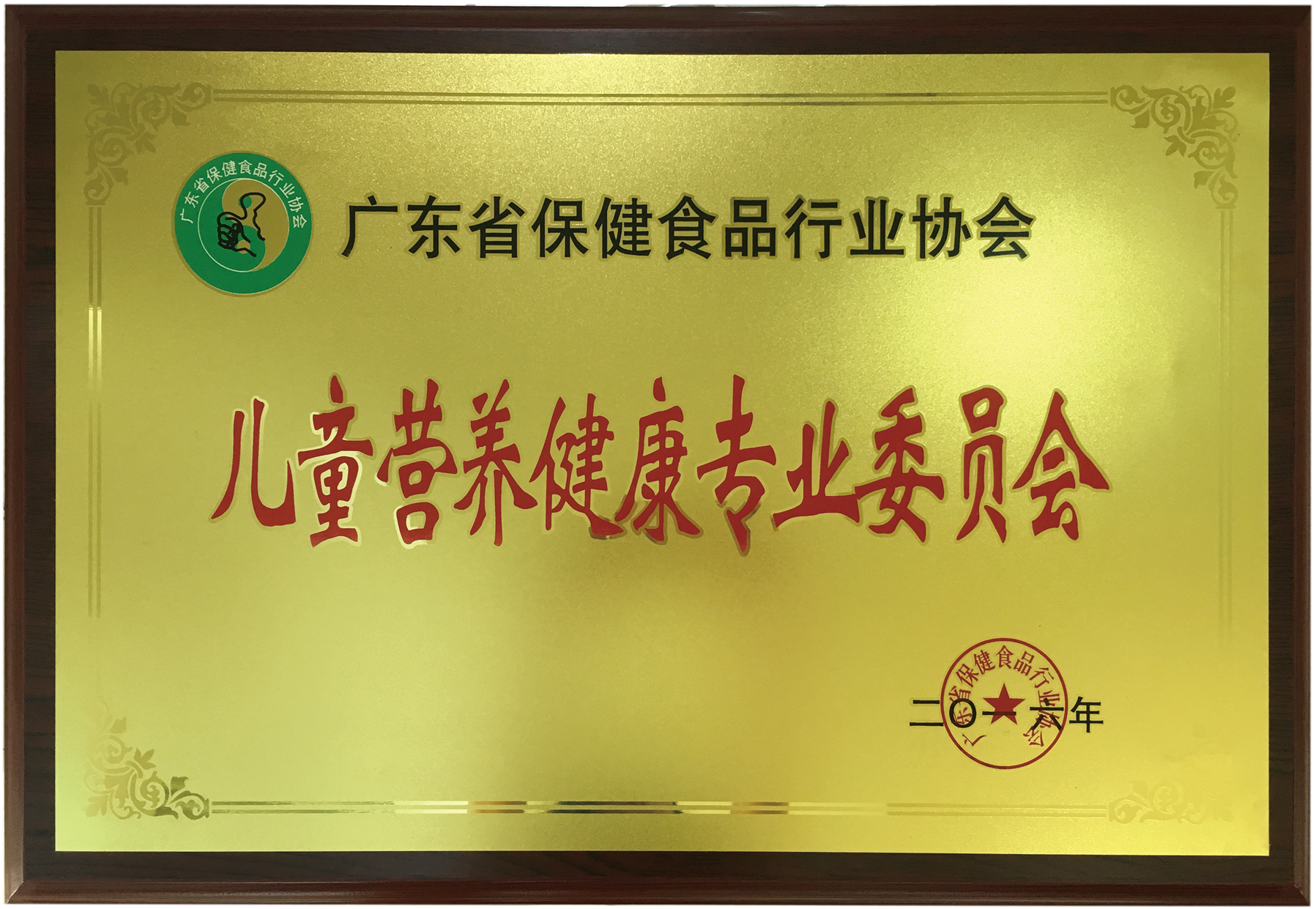 荣获广东省保健操行业协会儿童养分安康专业委员会称呼